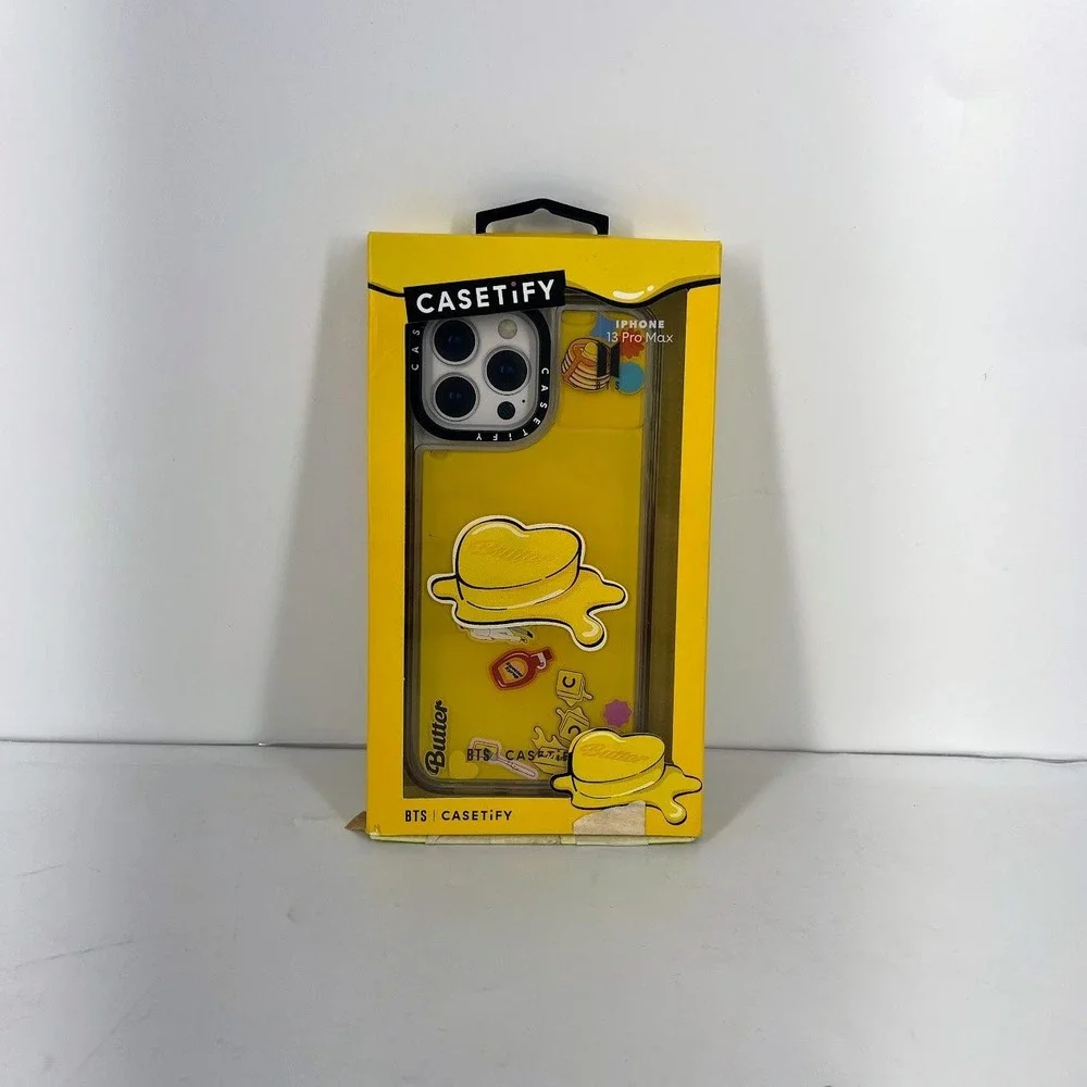 BTS x Casetify Butter iPhone 13 Pro Max Impact Case Yellow Heart K-Pop Merch NEW